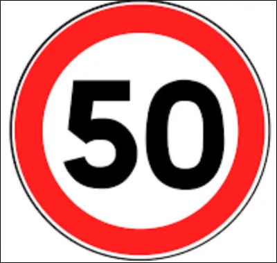 La vitesse 50 km/h est la vitesse autorisée :