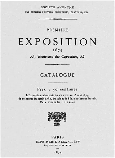 À la demande de Pissarro, il participe à la première exposition impressionniste en 1874. Par qui est-elle organisée ?