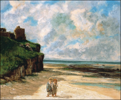 Quel peintre réaliste français est l'auteur du tableau "La Plage de Saint-Aubin-sur-Mer" ?