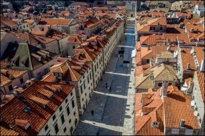 Vue ici de la rue principale de la vieille ville médiévale, habituellement remplie de touristes et de résidents, mais qui est vide, en ce 17 mars, en raison des restrictions de voyage et autres mesures de confinement.
Trouvez le nom de cette ville historique de Croatie.
