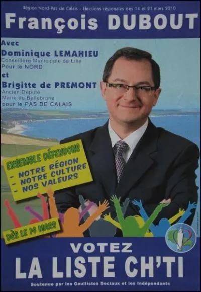 Quelle est la particularit de Franois Dubout, le leader de la liste des Ch'tis ?