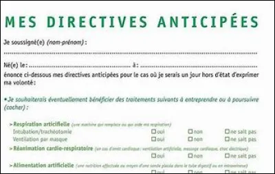 Les directives anticipées...