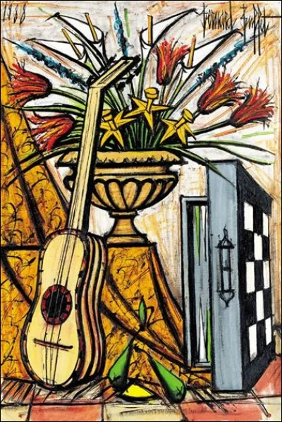 Nous terminons avec une autre nature morte. Quel instrument y figure-t-il ?