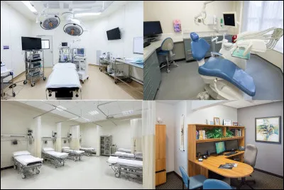 En cas de problème de santé, les détenus ne sont pas transportés vers un hôpital au vu de notre capacité en soins médicaux. Mis à part le bureau du médecin principal, quels sont les salles dont nous disposons ?