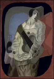 Quel peintre cubiste n en 1887 a ralis le Pierrot  la guitare ?