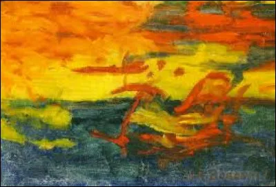 Quel animal est lié à l'histoire de ce tableau intitulé ''Le soleil s'endormit sur l'Adriatique'', signé par le peintre Boronali, qui se réclame du courant "Eccessiviste" ?