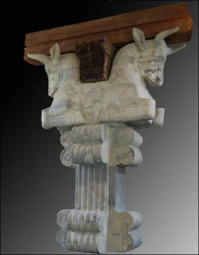 Âge du fer : quelles sont les influences artistiques de ce chapiteau à double protomé de taureau du palais de Darius Ier ?