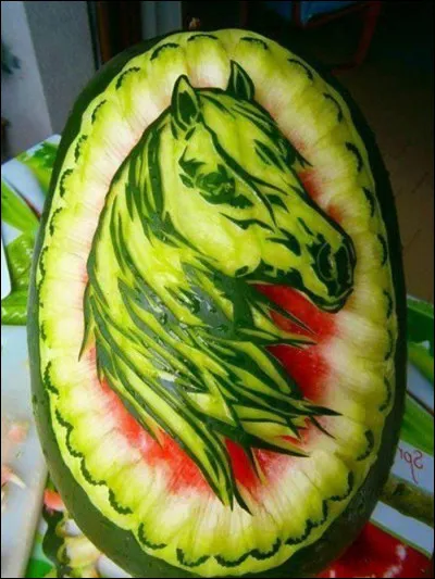 Le cheval peut manger de la pastèque mais il ne faut pas lui donner la peau.