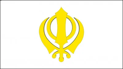 À quelle religion le khaṇḍā, symbole constitué de plusieurs armes entremêlées, est-il associé ?