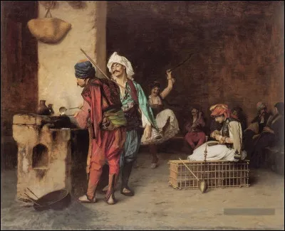 Quel peintre est l'auteur du tableau "Un café au Caire" ?