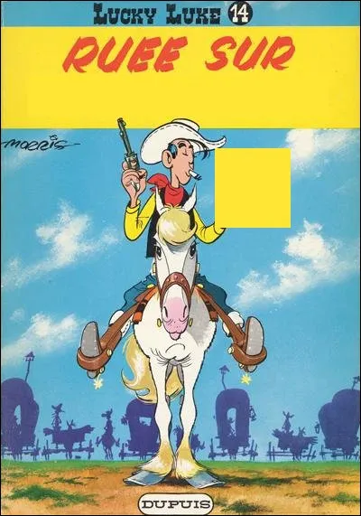 Le titre du 14e album évoque la "ruée" du 22 avril 1889 : laquelle ? Et que tient notre héros dans la main gauche, sur la couverture ?
