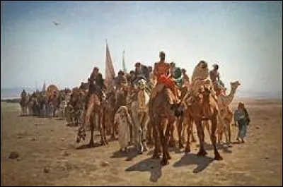Pèlerins allant à la Mecque - Dans quelle religion la Mecque est-elle une importante destination dans ce tableau de Belly ?