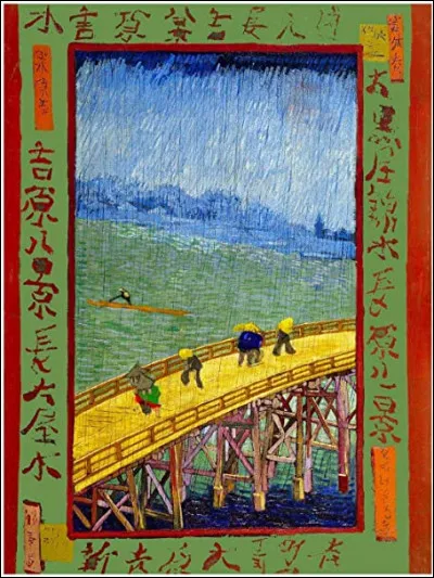 À qui doit-on cet hommage à Hiroshige sur un tableau intitulé "Pont sous la pluie" ?