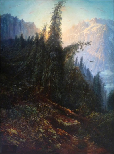 Quel peintre français du XIXe a réalisé le tableau "Paysage de montagne" ?