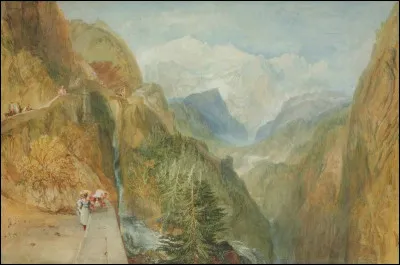 Quel peintre romantique du XIXe a réalisé le tableau "Mont Blanc de Fort Roche, Val d'Aoste" ?