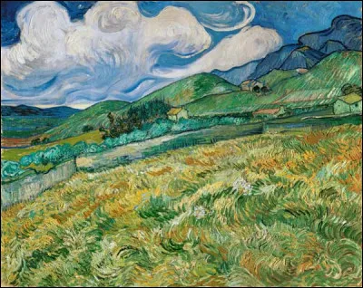 Qui a peint "Paysage de montagne derrière l'hôpital de Saint-Rémy" ?