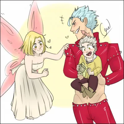 Comment s'appelle l'enfant de Meliodas et Elizabeth ainsi que celui de Ban et Elaine ?