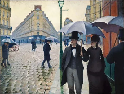 Qui a peint ce tableau intitul&eacute; "Jour de pluie" en 1877 ?