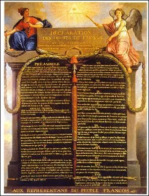 L'article 1 de la Dclaration des droits de l'homme et du citoyen du 26 aot 1789 commence par :  Les hommes naissent et demeurent libres et gaux en droits.  La deuxime phrase de cet article est :