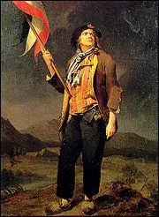 Les sans-culottes portent le pantalon en opposition  la culotte serre des nobles. Certains se recouvraient la tte d'un bonnet phrygien et d'une veste appele :