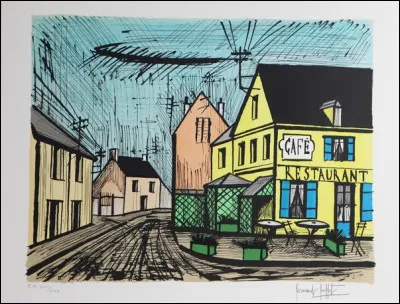 De qui est le tableau ''Mareuil le café jaune et bleu" ?