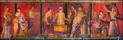 Rome : Comment désigne-t-on ce genre de grande fresque de la villa des Mystères à Pompéi (deuxième style pompéien) ?