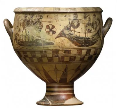 Étrusques : Qu'est-ce qu'illustre ce cratère d'Aristonothos ?