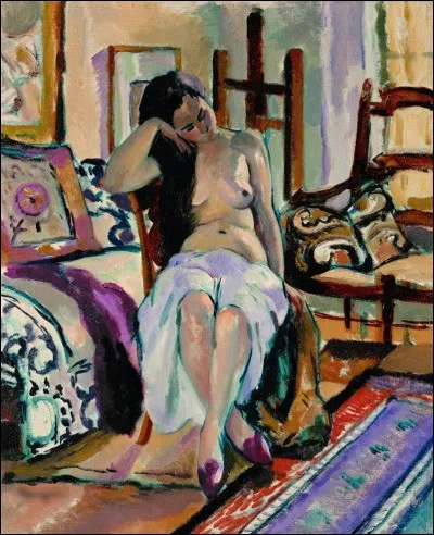 Quel peintre fauviste est l'auteur du tableau "Jeune femme assise dénudée" ?
