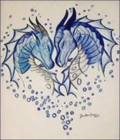 Qui est le dragon dont Tsunami est amoureuse et quand le rencontre-t-elle pour la première fois ?