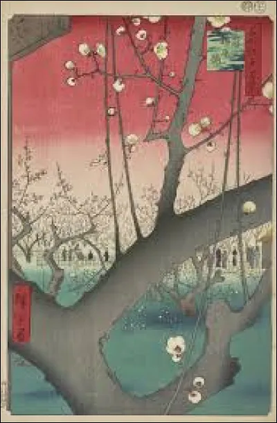 "Le jardin des pruniers à Kameido" est une peinture de Hokusai.
