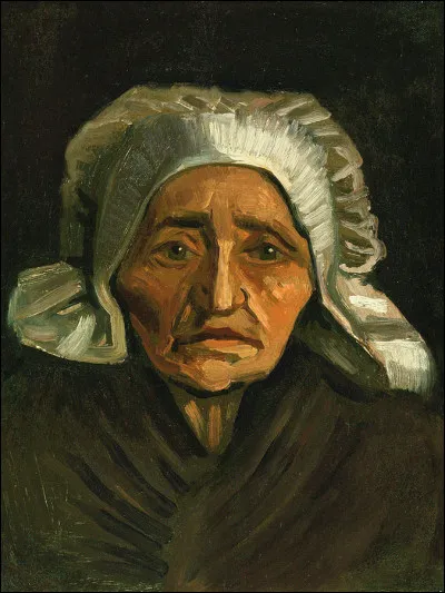 Qui a peint le tableau "Tête de femme pensive au bonnet blanc" ?