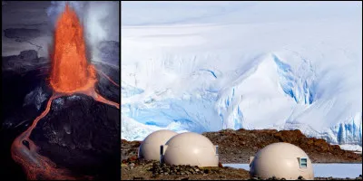 Géographie : 
L'Antarctique est le continent le plus méridional de la Terre. Situé autour du pôle Sud et côtoyant tous les océans de la Terre. Ce continent présente une autre particularité cachée par la calotte de glace.
Quelle est-elle ?