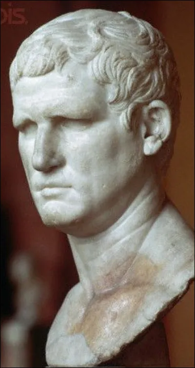 Homme politique et militaire, par ses victoires à la bataille de Nauloque en - 36 , puis à la bataille d'Actium en - 31, il a largement contribué l'arrivée au pouvoir d'Octave, puis à l'installation du principat. il devient ensuite un des proches conseillers de l'empereur.