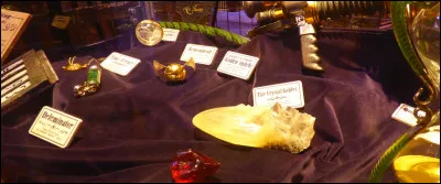 Avant la salle des potions, une autre portion "musée" à nouveau ; quel objet n'est pas présent sur la photo ?