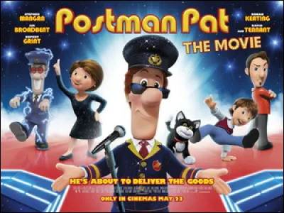 En 2014, à quel personnage a-t-il prêté sa voix dans le film d'animation "Postman Pat" ?