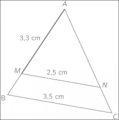Voici le théorème de Thalès : "Si, deux droites parallèles coupent deux droites sécantes alors elles déterminent deux triangles dont les côtés correspondants ont des longueurs proportionnelles."