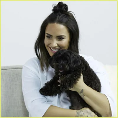 Comment s'appelle son chien de couleur marron ?