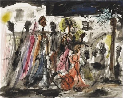 Qui a représenté ces "Personnages dans une ville du Midi" ?