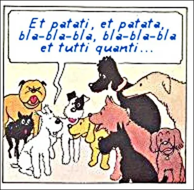 D&egrave;s le d&eacute;but de "Tintin au Congo", Milou, un peu cabotin, tient une v&eacute;ritable conf&eacute;rence de presse... Mais que dit-il exactement ?