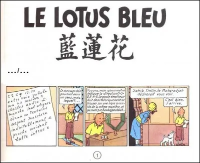 Puisse que vous &ecirc;tes vachement fort, retrouvez le code utilis&eacute; dans le message capt&eacute; par Tintin dans "Le Lotus Bleu" au tout d&eacute;but de l'album ! Il faut lire...