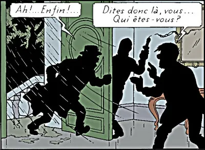 Non, ce n'est pas Zorro qui surgit l&agrave;, au coeur de la nuit... mais, pour la 1e fois, un personnage [lequel et dans quel album ?] qui aurait pu porter un autre nom [lequel ?], d'apr&egrave;s une liste d'Herg&eacute; !