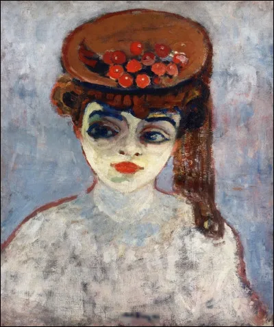 Quel peintre est l'auteur du tableau "Femme au chapeau de cerise" ?
