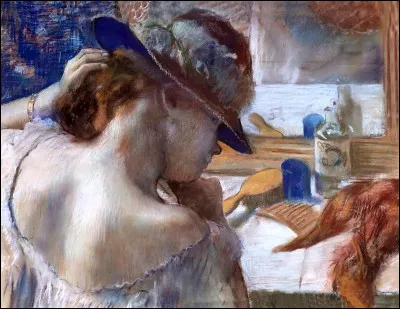 Qui a réalisé le tableau "Femme au chapeau devant le miroir" ?
