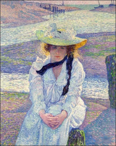 "Jeune femme au chapeau sur la plage" est un tableau de quel peintre belge ?