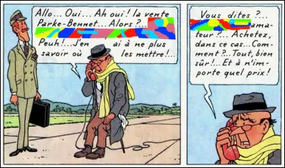 Lazlo Carreidas veut acheter même ce qui ne l'intéresse pas : il faut faire mieux qu'un autre célèbre milliardaire. Lequel (case 2) ? Et de quoi s'agit-il (case 1) ?