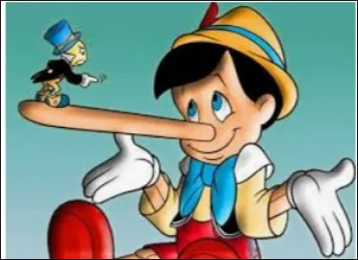 Le nez de Pinocchio, célèbre marionnette inventée par Carlo Collodi, s'allonge quand :