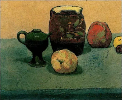 Qui a peint "En terre cuite, pot et pommes de terre" ?