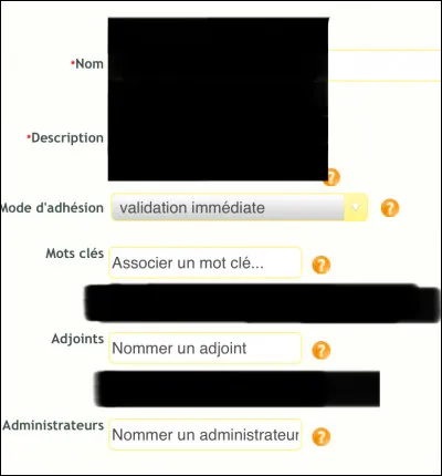 Suite de la question précédente. Dans un groupe, le créateur ou l'adjoint peut en modifier les paramètres, c'est la page des (...) d'un groupe.