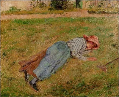Qui a réalisé le tableau "Paysanne se reposant dans les champs" ?