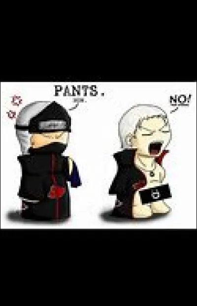 Je suis le plus vieux membre de l'Akatsuki. Autrefois, j'ai habité le village de Taki. J'ai 5 curs. J'adore l'argent et je ne le cache pas. J'ai fait équipe avec un ninja immortel.